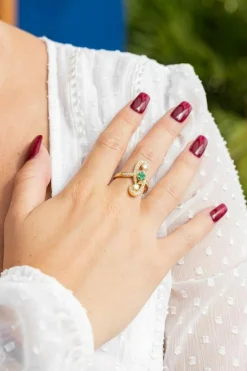 Bague Or jaune Emeraude