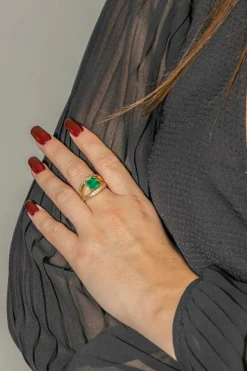 Bague Or jaune Emeraude