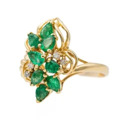 Bague Or jaune Emeraude