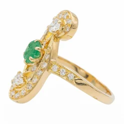 Bague Or jaune Emeraude