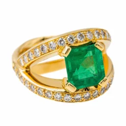 Bague Or jaune Emeraude