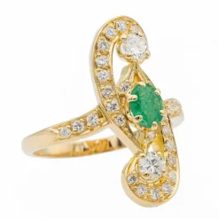 Bague Or jaune Emeraude