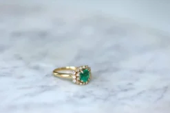 Bague Or Jaune Emeraude 1,52 Ct et Diamants