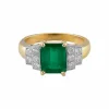 Bague Or Jaune Emeraude Diamants