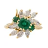 Bague Or jaune Emeraude, Diamant