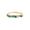 Bague Or jaune Emeraude Diamants