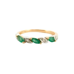 Bague Or jaune Emeraude Diamants