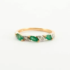 Bague Or jaune Emeraude Diamants