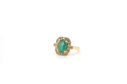 Bague Or jaune Emeraude Diamants