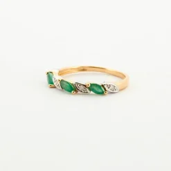 Bague Or jaune Emeraude Diamants