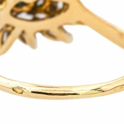 Bague Or jaune Emeraude, Diamant