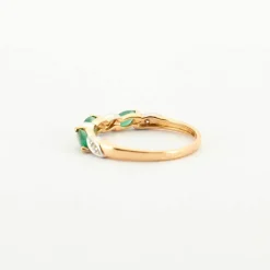 Bague Or jaune Emeraude Diamants