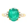 Bague Or Jaune, Emeraude et Diamants