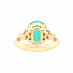 Bague Or Jaune, Emeraude et Diamants