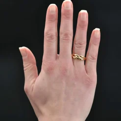 Bague or jaune entrelacé