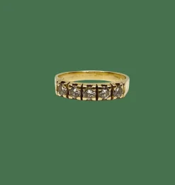 Bague or jaune et 5 diamants