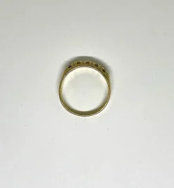 Bague or jaune et 5 diamants