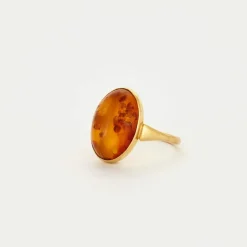 Bague or jaune et Ambre