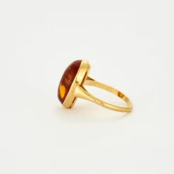 Bague or jaune et Ambre
