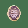 Bague or jaune et améthyste