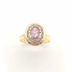 Bague Or Jaune et Améthyste