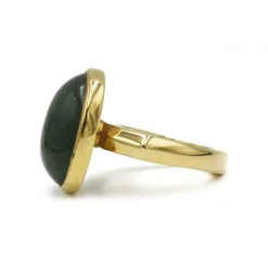 Bague or jaune et aventurine verte