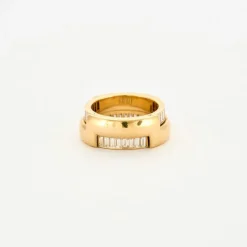 Bague or jaune et baguettes transformable