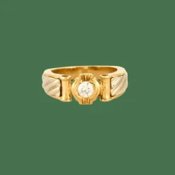 Bague or jaune et blanc diamant
