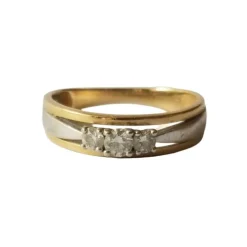 Bague or jaune et blanc, diamants