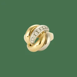 Bague or jaune et blanc diamants