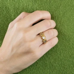 Bague or jaune et blanc diamant