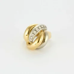 Bague or jaune et blanc diamants