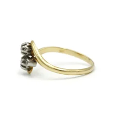 Bague or jaune et blanc diamants