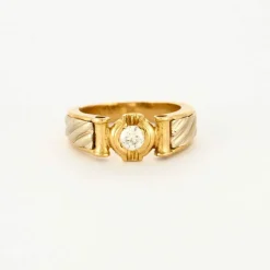 Bague or jaune et blanc diamant