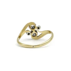 Bague or jaune et blanc diamants