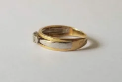 Bague or jaune et blanc, diamants