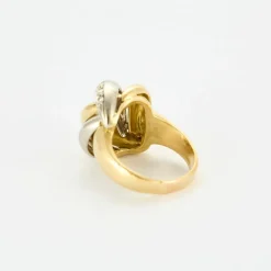 Bague or jaune et blanc diamants