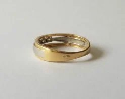 Bague or jaune et blanc, diamants