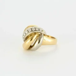Bague or jaune et blanc diamants