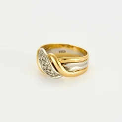 Bague or jaune et blanc diamants