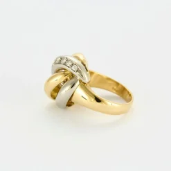Bague or jaune et blanc diamants