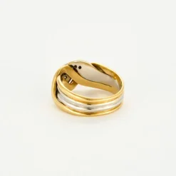 Bague or jaune et blanc diamants