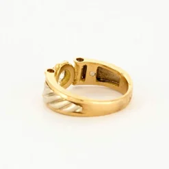 Bague or jaune et blanc diamant