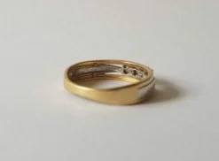 Bague or jaune et blanc, diamants