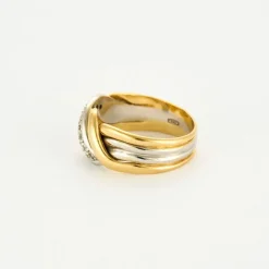 Bague or jaune et blanc diamants