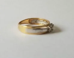 Bague or jaune et blanc, diamants