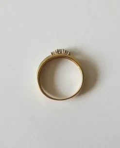 Bague or jaune et blanc, diamants