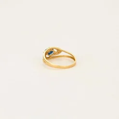 Bague or jaune et blanc saphir