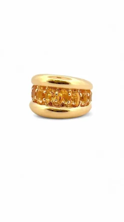 Bague or jaune et citrines ovales