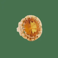Bague or jaune et citrine ovale